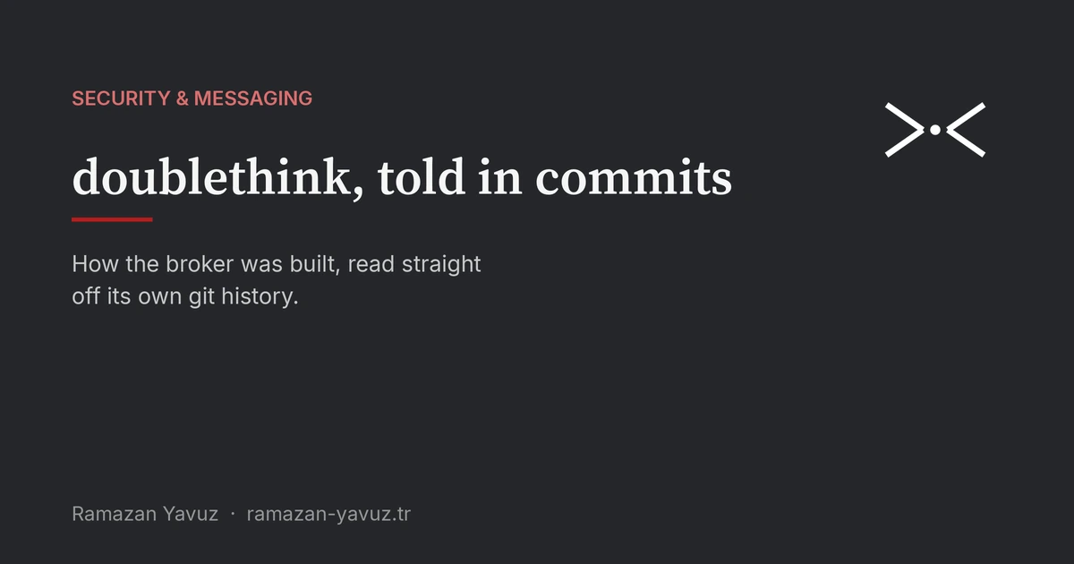 doublethink, erzählt in Commits